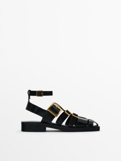 Leather Cage Sandals With Buckles offers at S$ 245 in Massimo Dutti