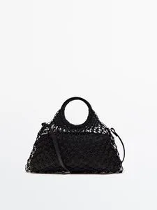 Tubular Braided Mini Tote Bag offers at S$ 245 in Massimo Dutti