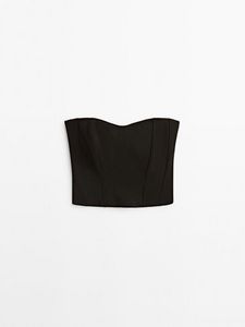 Black Bustier Top offers at S$ 95 in Massimo Dutti