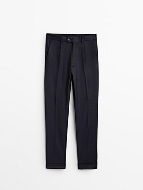 Smart Washable Wool Flannel Trousers offers at S$ 165 in Massimo Dutti