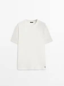 Short Sleeve Mercerised Cotton Piqué T-Shirt offers at S$ 69 in Massimo Dutti