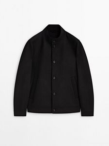 Wool Blend Bomber Jacket offers at S$ 495 in Massimo Dutti