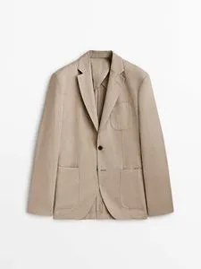 Linen And Cotton Blend Dyed Blazer offers at S$ 325 in Massimo Dutti