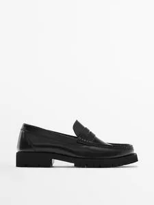 Black Nappa Leather Loafers - Studio offers at S$ 345 in Massimo Dutti