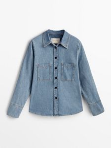 Denim Shirt With Pockets offers at S$ 139 in Massimo Dutti