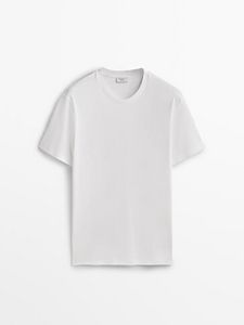 Relaxed Fit Short Sleeve Cotton T-Shirt - Studio offers at S$ 79 in Massimo Dutti