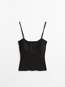 Ribbed Bustier Top offers at S$ 125 in Massimo Dutti