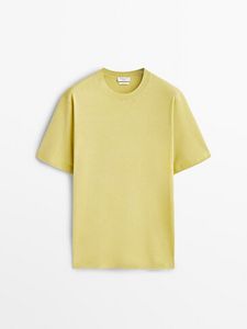 Short Sleeve Cotton And Silk Blend Sweater - Studio offers at S$ 139 in Massimo Dutti