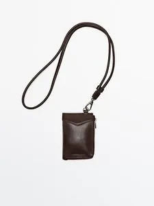 Leather Wallet With Strap offers at S$ 99 in Massimo Dutti