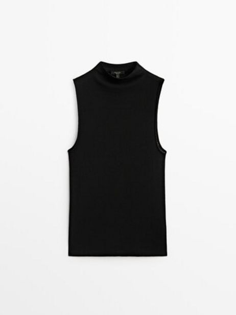 Sleeveless High Neck Top offers at S$ 79 in Massimo Dutti
