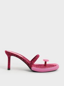 Electra Recycled Polyester Heeled Thong Sandals offers at S$ 645 in Charles & Keith