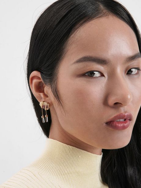 Crazy Agate Stone Drop Earrings offers at S$ 36 in Charles & Keith