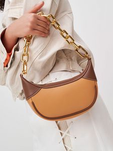 Shalia Chain-Handle Moon Bag               - pumpkin offers at S$ 46.1 in Charles & Keith