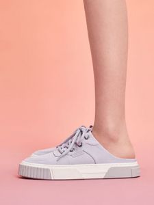 Canvas Panelled Slip-On Sneakers               - lilac offers at S$ 46.1 in Charles & Keith