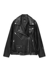 Oversize faux leather biker jacket offers at S$ 99.9 in Pull & Bear