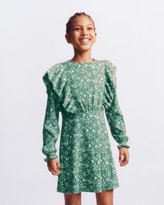 TEXTURED FLORAL DRESS WITH RUFFLES offers at S$ 45.9 in ZARA