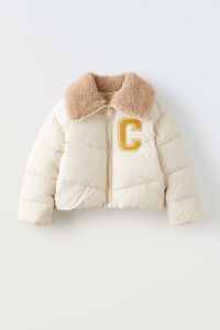 PUFFER COAT WITH FAUX SHEARLING offers at S$ 85.9 in ZARA