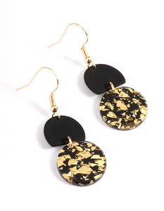 Black Geometric Circle Flake Drop Earrings offers at S$ 4 in Lovisa