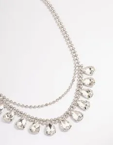 Rhodium Multi Row Diamante Statement Necklace offers at S$ 7 in Lovisa