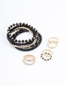 Black Mixed Bead Diamante Bracelet and Ring Pack offers at S$ 10 in Lovisa