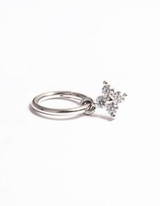 Surgical Steel Cubic Zirconia Flower Clicker Ring offers at S$ 9 in Lovisa