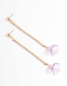 Purple Cupchain and Flower Stick Drop Earrings offers at S$ 4 in Lovisa