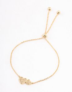 Gold Plated Double Hearts Toggle Bracelet offers at S$ 7 in Lovisa