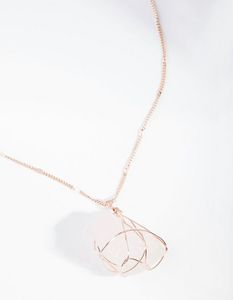 Rose Gold Wire Wrapped Rose Quartz Necklace offers at S$ 7 in Lovisa