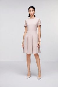 Fit & Flare Dress with Lace Panel Pleated Skirt offers at S$ 69 in G2000