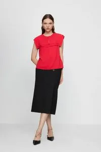 Pencil Skirt With Front Slit And Decorative Buttons offers at S$ 49 in G2000