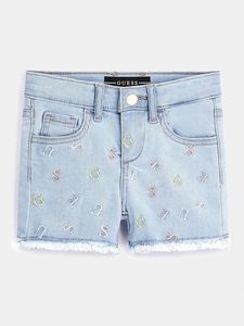 All over embroidered letters shorts offers at S$ 40 in Guess