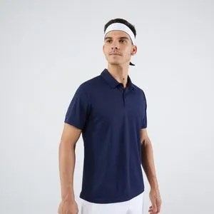 Men Tennis Short-Sleeved Polo Artengo Dry TPO100 - Navy offers at S$ 6.5 in Decathlon