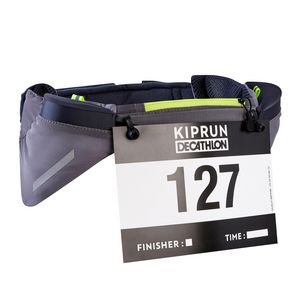 Running Kiprun 2 X 150ML Water Bottle Belt & Race Bib Holder - Grey offers at S$ 9.9 in Decathlon