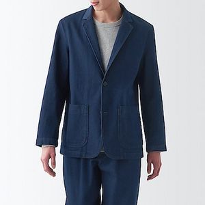 Cotton kapok denim jacket offers at S$ 89 in MUJI