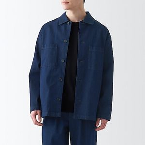 Cotton kapok denim shirt jacket offers at S$ 59 in MUJI