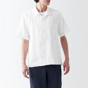 Hemp Washed Open Collar S/S Shirt offers at S$ 39 in MUJI