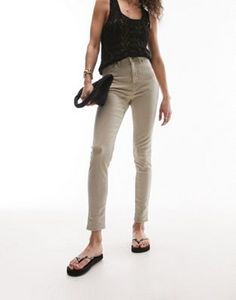 Topshop Jamie jeans in sand offers at S$ 36 in asos