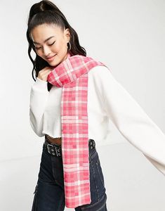 Threadbare scarf in pink check offers at S$ 123 in asos