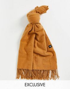 Reclaimed Vintage inspired unisex blanket scarf in beige  - CAMEL offers at S$ 6 in asos