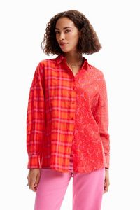 Oversize patchwork plaid shirt offers at S$ 94.49 in Desigual