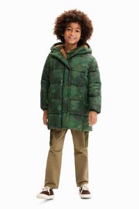 Camouflage padded coat offers at S$ 209 in Desigual