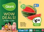 Giant offer | Save 25% On MALAYSIA Red Seedless Watermelon Approx | 30/03/2023 - 05/04/2023